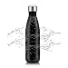 Stainless Steel Water Bottle & Nylon Brush & Neoprene Cover Set, Vacuum Insulated Travel Water Bottle, 17oz Double Wall Water Cup By CASST