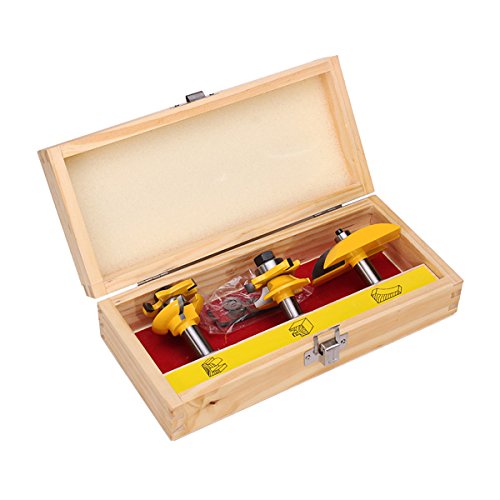 Fresa per smussare, fresa per legno Set di 3 frese for legno in carburo di tungsteno da 1/2 pollice