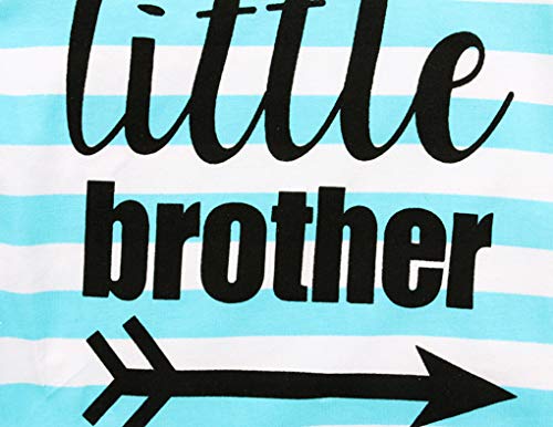 Newborn Baby Sleeper Gowns & Headband Little Sister Brother Printed Striped Baby Sleeping Bag (blue)4