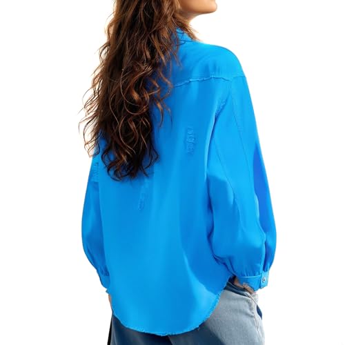 Women's Oversized Denim Jacket Jean Jacket Long Sleeve Casual Denim Shirt for Spring Fashion3