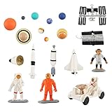 19 Pcs Astronaut Space Figurine Planets Solar System Space Shuttle Space Exploration Sets for DIY De