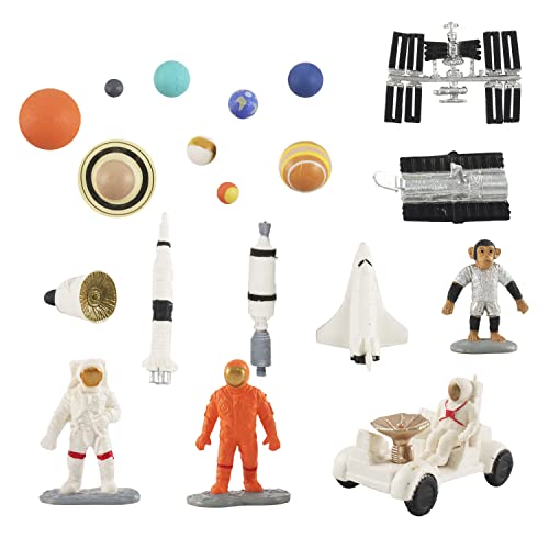 19 Pcs Astronaut Space Figurine Planets Solar System Space Shuttle Space Exploration Sets For Diy Decoration Birthday Gifts Cake Toppers Party Favor #TOP11