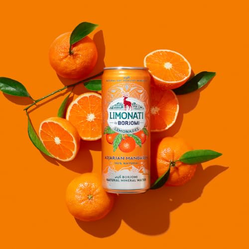 Image of Limonati by Borjomi - Adjarian Mandarin Orange Lemonade with Natural Fruit Juice and Borjomi Sparkling Mineral Water - 11.15 oz, 12 Cans