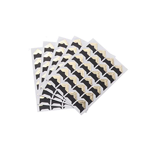 PHENOFICE DIY Scrapbooking Sticker 15 Sheets Kraft Photo Corner Stickers 24 Pcs/Sheet Self-Adhesive Album Stickers Corner Stickers for Frame Decoration Golden