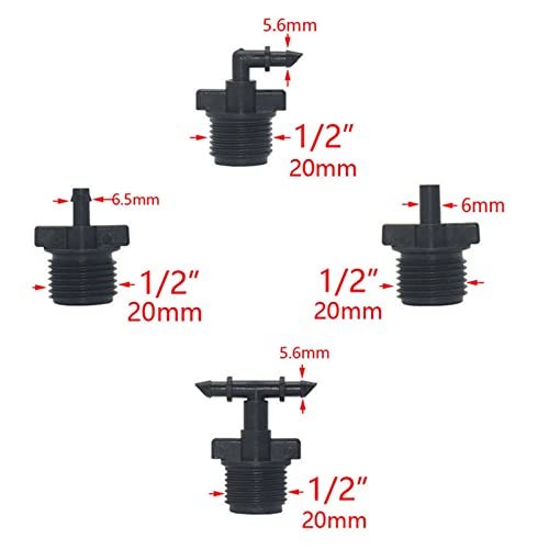 Raccords 4/7mm avec filetage 1/2 pour réparer et diviser un circuit d'arrosage poreux