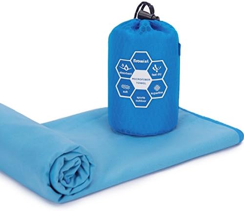 Browint Microfiber Towel for Camping, Backpacking, Sports & Travel, Sand Free Beach Towel, Fast Drying for swimmer, Super Absorbent, Ultra Compact. Extra Large and Giant towels in Breathable Stuff bag