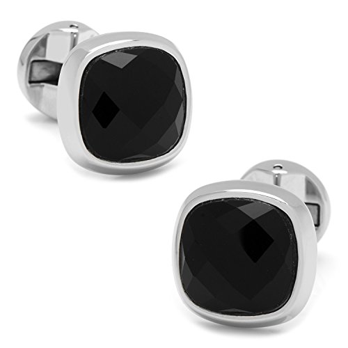 Ox and Bull Trading Co. Faceted Onyx Cushion Cufflinks