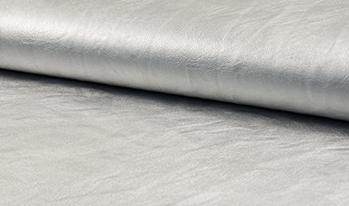 Die Stofftante / Space Leder/Kunstleder/Lederimitat/Metallic/Meterware/Taschen/Turnbeutel nähen (Silber) Cover