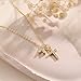 GINAZL Crown Cross Necklace, 14K Gold Plated Cubic Zirconia Cross Pendant Necklace Cross Faith Pendant Necklaces Baptism Gifts for Women (ICW)