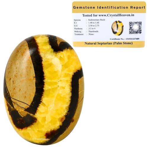 Image of Septarian Crystal Palm Pebbles Stones for Anxiety Stress Relief Massage - AAA Grade Original Healing Gemstone Agate Palm Stone for Yoga Meditation Spiritual Reiki Feng Shui