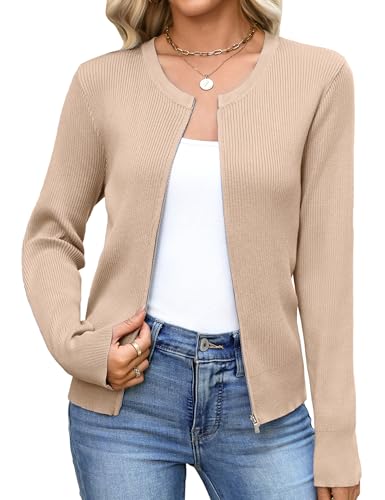Totatuit Zip Up Jacket for Women Casual Knitted Sweater...