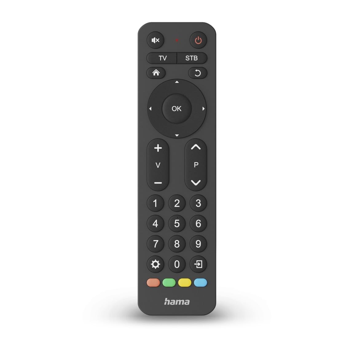 Hama Universal TV Remote Control, Infra-red, for 2 Devices, Large Buttons, Teach