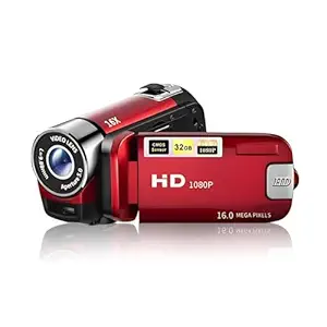 Camcorder, 1080P 16MP DV Camera Vlogging Camera Recorder, 2.7in TFT 270 Degree Rotating 16X Digital Zoom Youtube Camera for Teens Students Boys Girls (Red)