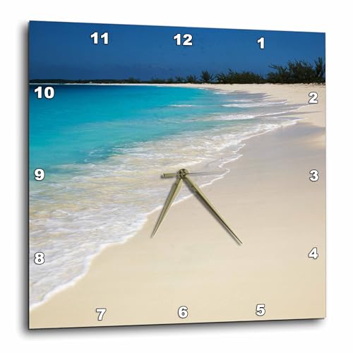 3dRose Wall Clock Silent - 10 inch - Bahamas. Pristine Beach. - Beaches