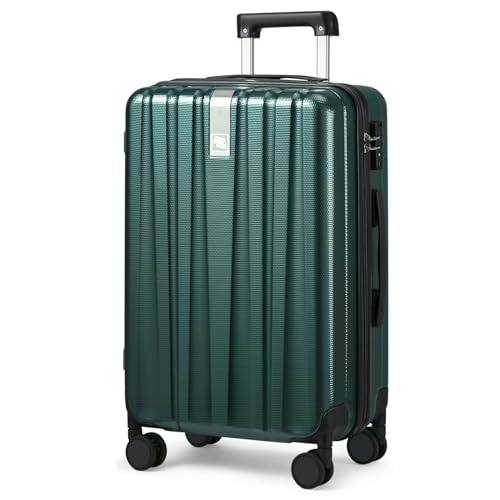 Image of Hanke 29 Inch Luggage Suitcases With Spinner Wheels Lightweight PC hardside Rolling Suitcase With Travel Lock, Checked-Large 29-Inch(Blackish Green)