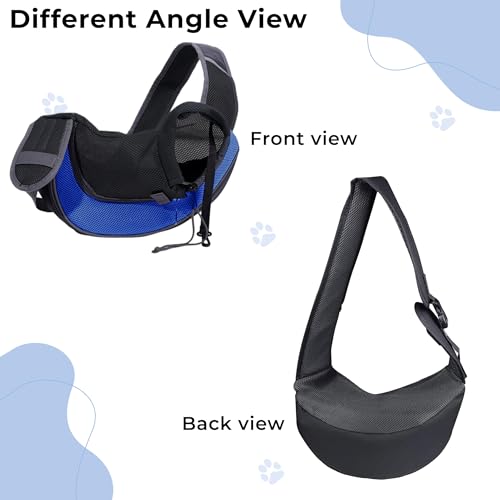 Image of Kraptick Pet Sling Carrier, Pet Carrier Bag for Shitzu Puppy, Cat, Rabbit with Comfortable Adjustable Pouch Single Shoulder Carry Tote Handbag for Pets (Large, Blue)