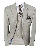 Este traje viene como un conjunto de tres piezas que incluye una chaqueta, chaleco y pantalones