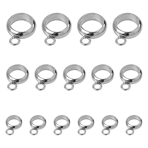 UNICRAFTALE 90pcs 3 tamaños Eslabones para Colgar Anillos Columna Perlas para Colgar Eslabones para Colgar de Acero Inoxidable 4/5/6 mm Diámetro Interior Colgante Eslabones para Colgar Joyería