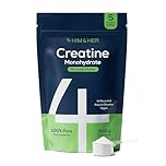 Creatine Monohydrate Powder 500g, 5 Month Supply, UK Made – No Taste, Mix Easily – Vegan Supplements for Men & Women – Pure, Unflavoured, Micronized, 200 Mesh, Gluten-Free – 147 Servings – 4 HIM & HER
