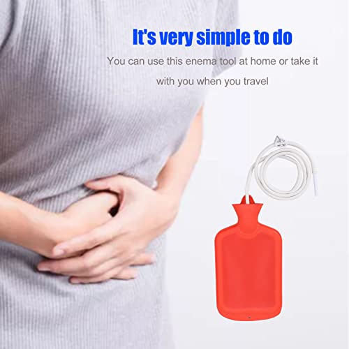 Jauarta Kit de bolsa de silicone para enema intestinal conjunto de ducha para limpeza de cólon domés