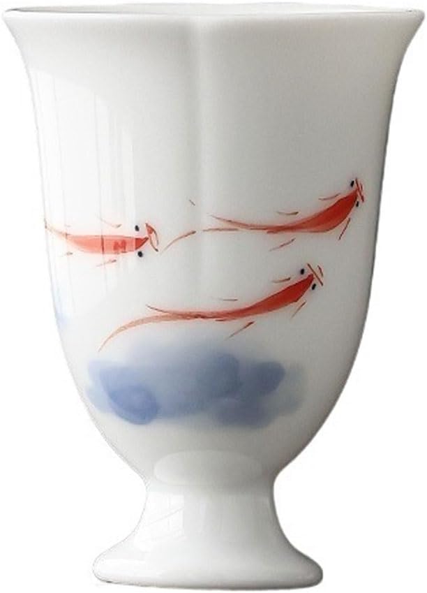 GSOUL Kungfu Tea cup Creative Hand-painted High-foot Teacup Kung Fu Tea Set Personal Host Cup Ceramic Small Tea Cups