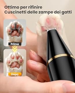 oneisall Tosatrice per Toelettatura Cani Gatti Tosatore per Cani per tagliare i peli del cane intorno a zampe, occhi, orecchie, viso