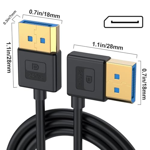 chenyang DisplayPort 1.4 Cable DisplayPort 90 Degree Left Angled 8K@60Hz 4K@240Hz 32.4Gbps High Speed Gold Plated Ultrafine Cable 1.0M by chenyang - Used condition - Image 9