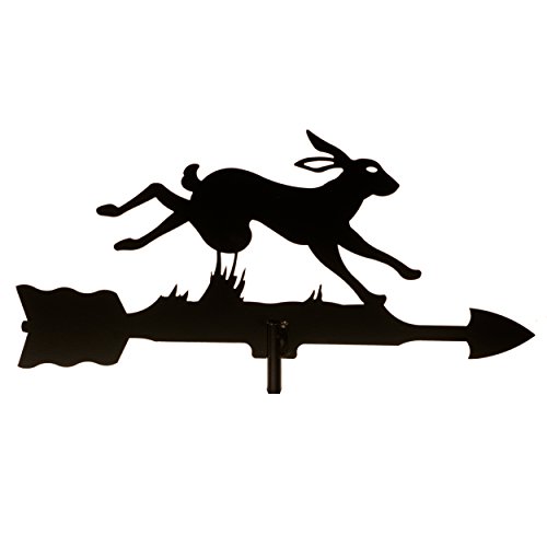 Dragon Laser Ltd., Hare Running Decorative Weathervane, **WITH ANTI-RUST COATING**, Black - Image 2