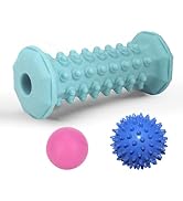 QLDT Plantar Fasciitis Relief Blue Set,Foot Roller Massager,Massage Lacrosse Ball,Spiky Ball Ther...
