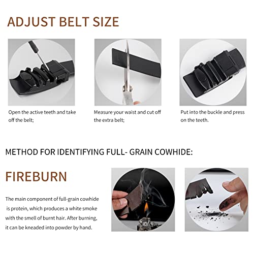 Cowhide Leather Belts For Men, Men's Perfect Fit Adjustable Click To Fit Ratchet Belt, Length Adjustable Design, Mens Belt For Suits4
