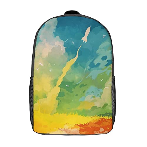 Grand cartable durable imprimé 3D pour enfant et grand sac d'école unisexe 17 pouces