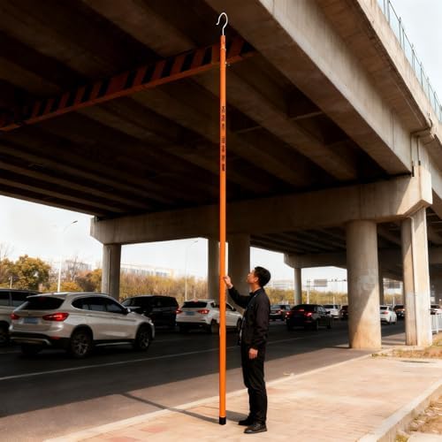 Adjustable Height Measuring Stick for Trees, Construction & Railroads - 26ft/8m High Voltage Durable Rod, Perfect for Urban Projects (Yellow)