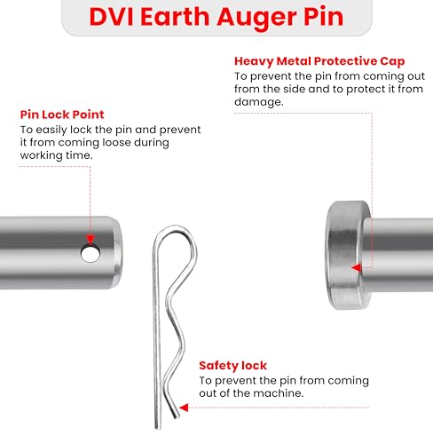 Image of DVI Heavy Duty Earth Auger Pin & Safety Lock Combo | Universal Fit for All Earth Augers Bits.
