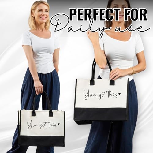 Bolso Tote de lona grande para mujer con set de bolsa miniatura 5