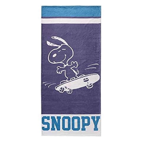 ONOMATO! Peanuts Snoopy Strandtuch Handtuch Badetuch Dunkelblau 70 x 140 cm Cover