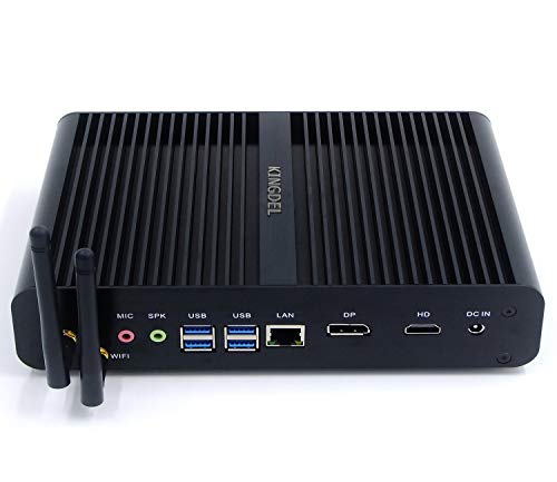 Kingdel NC860 Fanless Mini PC, Windows 10 Pro Powerful Nettop with Intel i7-10510U 10th Gen. CPU, Barebone, 4K 4096x2304, HD Port, DisplayPort, Gigabit Ethernet, Full Metal Case