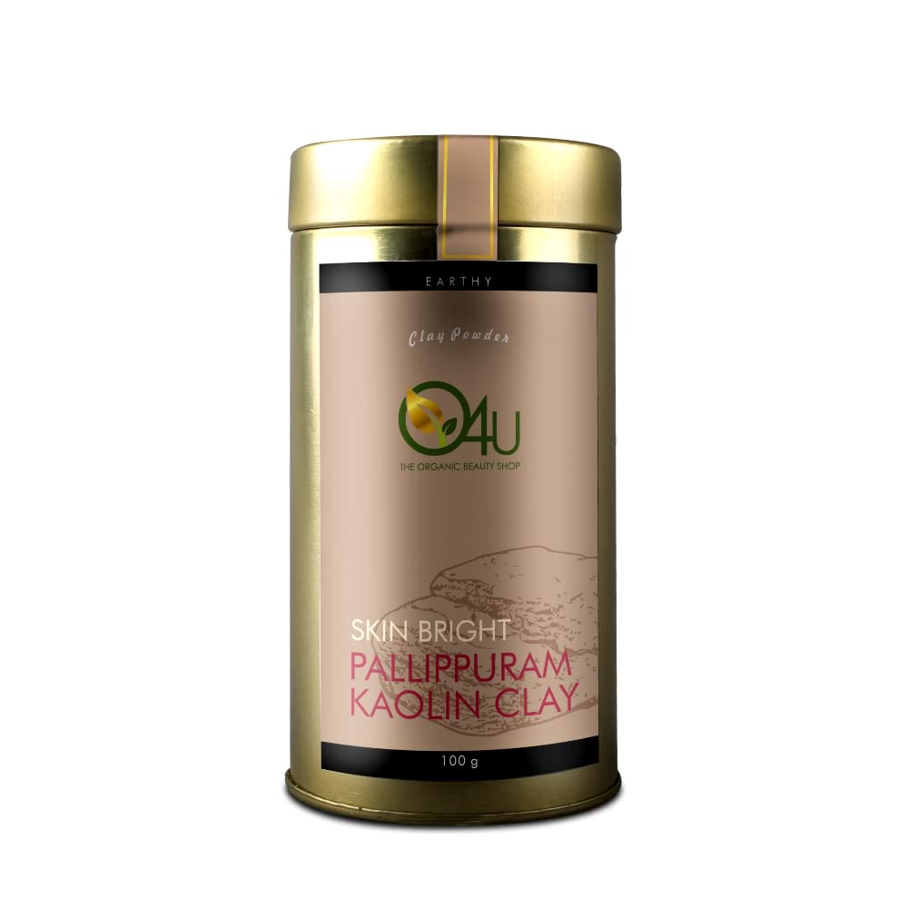 O4U Pallipuram Kaolin Powder for - Naturally glowing & soft skin, oil balance, dandruff control, shiny hair, itchiness relief | USDA Certified, 100% Pure & Organic | (100g)