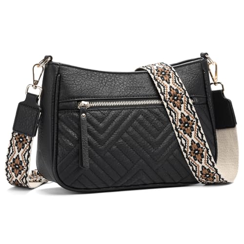 SENDEFN Crossbody Bags for Women Trendy, Vegan Leather Purses Medium Crossbody Purses Shoulder HandbagsTravel with Wide Strap