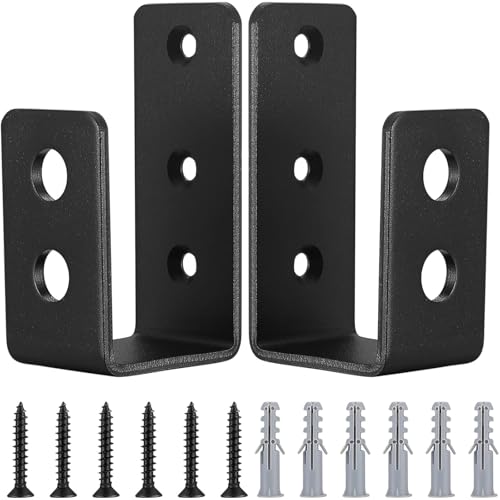 2x4 Door Barricade Brackets Security Bar U Bracket Heavy Duty Devices Night Lock Door Barricade Door Reinforcement for Tool Hanger/Shed/Garage/Gate