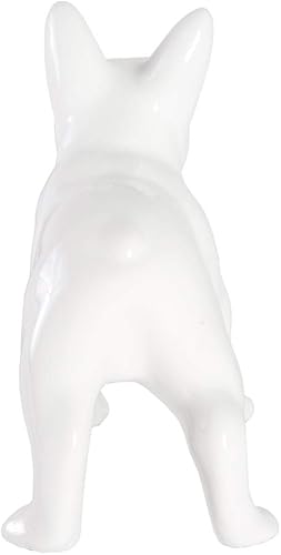 Miniatura 20 de Estatua de bulldog francés, estatua de perro de cerámica de pie gris oscuro mate, escultura decorativa para jardín o decoración del hogar, estatua