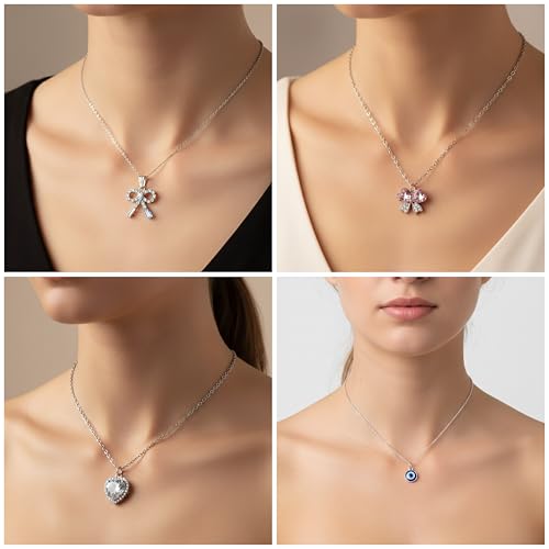 Image of 4 Pcs Necklace Set for Women | Stylish Trendy Necklace Combo of 4 | Chain with Pendant | Jewellery Set for Women /Girls | Necklace Set for Valentines, Birthday, Anniversaries (CN-2)
