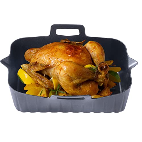 エアフライヤーライナー シリコンポット | テフロン加工のエアフライヤー ボウル耐熱ライナー - 再利用可能なエアフライヤーオーブンライナー ノンフライヤー、電子レンジ、オーブン、スチーマー用の調理用オーブンアクセサリー