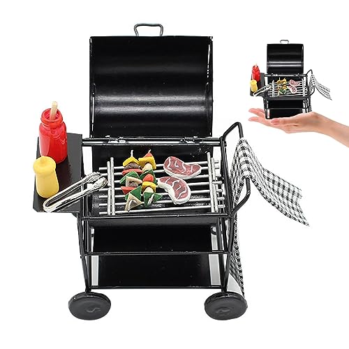Dollhouse Kitchen Furniture 1:12 Dollhouse Barbecue Set with Skewer Steak Seasoning Bottle Towel Doll House Bbq Cart Dollhouse Accessories for Kid Pretend Play Dollhouse Decor Miniature Bbq Grill Doll Dollhouse Kitchen Furniture 1:12 Dollhouse Barbecue Set with Skewer Steak Seasoning Bottle Towel Doll House Bbq Cart Dollhouse Accessories for Kid Pretend Play Dollhouse Decor Miniature Bbq Grill Doll