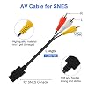 SNES Power Supply and AV Cable, AC Power Cord and Audio Video RCA AV Cable Compatible with Super Nintendo, SNES Power Adapter & AV Cord Bundle Set