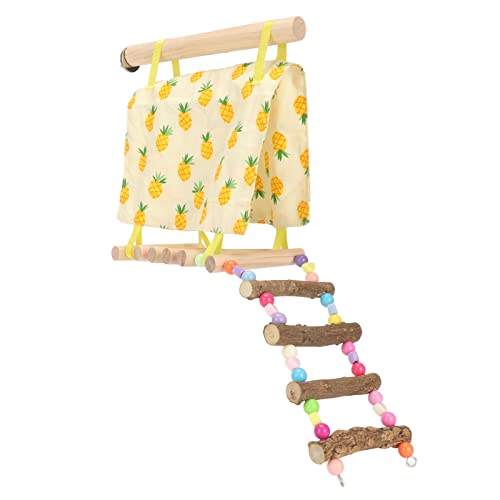 Parrot Tent Ladder with Hammock, Universal Bird Hanging Tent for Parrots and Hamsters, 4 Seasons Decorative Pet Accessory with Climbing Bridge, Open Design for Easy Entry and Exit,