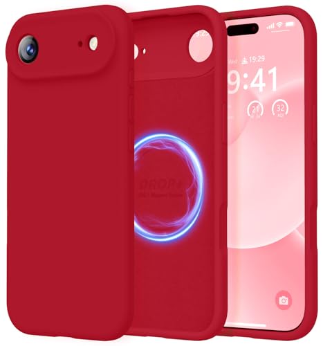 Image of LOVE 3000 Designed for iPhone Air Case, Premium Silicone [Compatible with Magsafe][Soft Anti-Scratch Microfiber Lining] Shockproof Protective Phone Case for Men Women 6.5 inch, Red