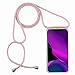 Produktbild 2ndSpring Handykette Schutzhülle kompatibel mit Xiaomi Redmi 9A Handyhülle mit Band,Halsband Lanyard Silikonhülle,Rose Gold