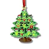Frog Ornament, Cute Christmas Tree Decoration, Unique Frog Christmas Ornament with 2 Layers Wood and Acrylic, Gift Ready Keepsake for Animal Lovers and Holiday Collectors