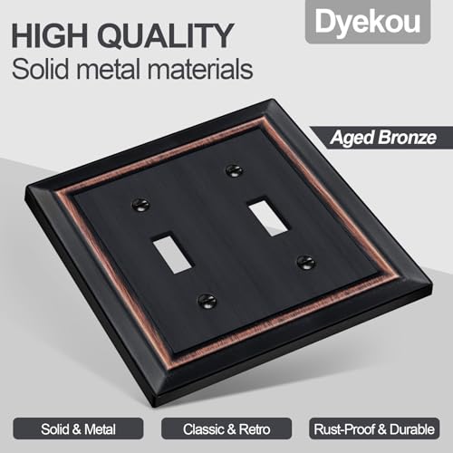 Metal Wall Plate for Electrical Outlets, Applicable to Double Toggle by Dyekou - Used condition - Image 2