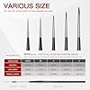 Kolinsky Sable Miniature Watercolour Brushes 5Pcs, Fuumuui Professional Detail Paint Brushes for Watercolour, Gouache, Miniature, Models, Face Painting - Round #00000, 00, 0, 1, 3 #4